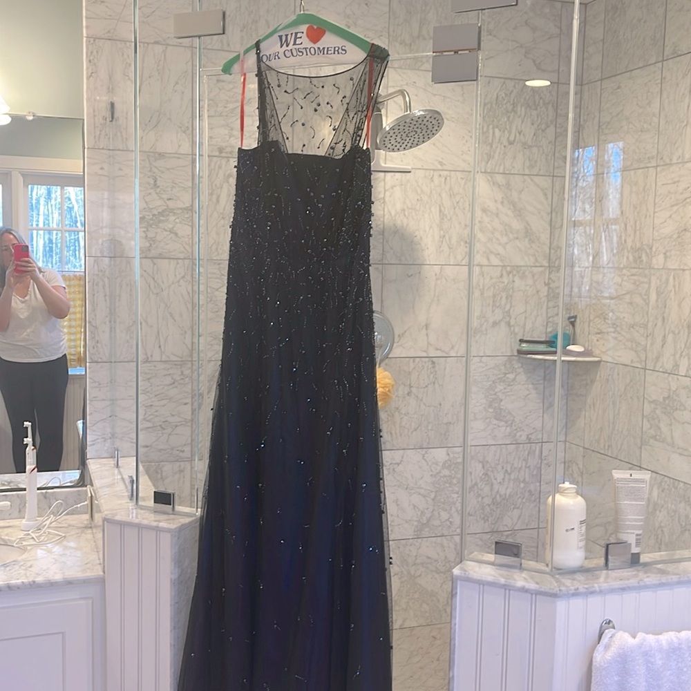 Monique Lhuillier Navy Blue Beaded dress